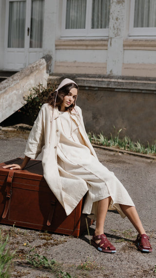 Look 1 - Midi Coat + Squared Dress