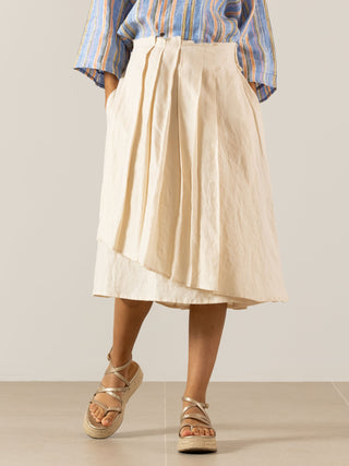 Wrap Pleated Skirt