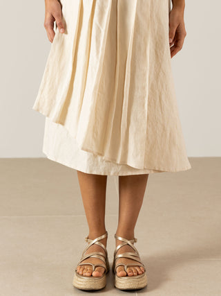 Wrap Pleated Skirt