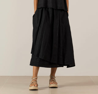 Wrap Pleated Skirt