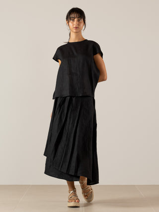 Wrap Pleated Skirt