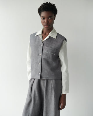 Look 2  Herringbone Vest + Gary Pant