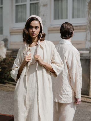 Look 1 (Midi Coat + Squared Dress)