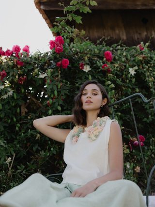 Look 2 - Squared Top + Muslin Skirt