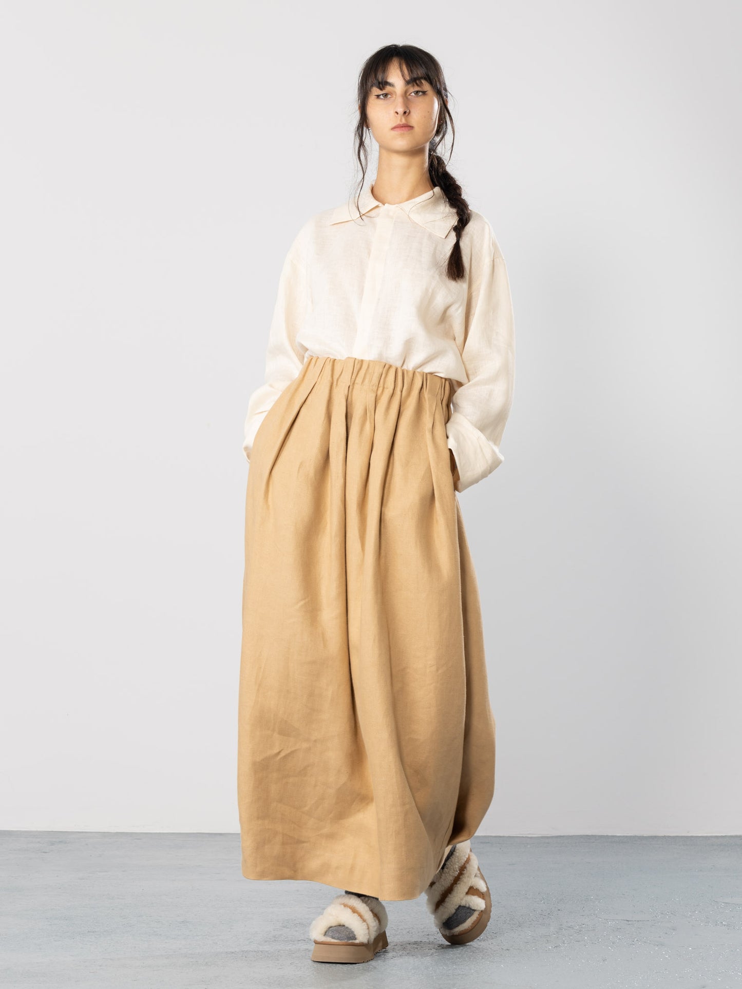 Long Pleated Skirt